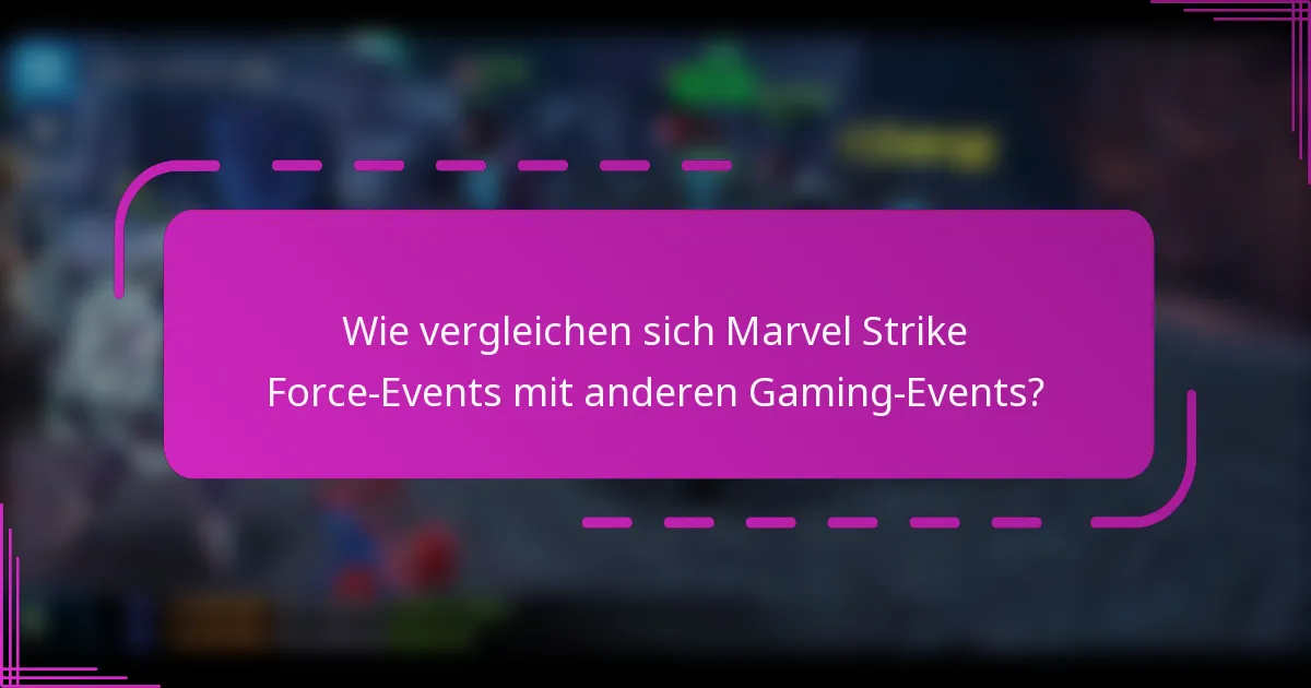 Wie vergleichen sich Marvel Strike Force-Events mit anderen Gaming-Events?